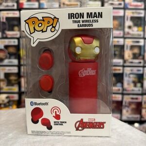 FUNKO POP MARVEL AVENGERS IRON MAN BLUETOOTH EARBUDS w/TOUCH CONTROL AND CASE